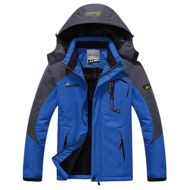 RKSTN Jackets for Men Man's Warm Windbreaker Hooded Raincoat Snowboarding Jackets Fall and Winter Long Sleeve Jacket Coats