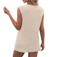 thumbnail image 5 of Dealovy Débardeurs pour Femmes Col en V Sans Manches Camisole à Illets Boutonnée Décontractée Ample Été Sortie, 5 of 5