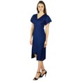 thumbnail image 4 of Bimba Womens Asymmetrical Shift Dress Mid-Calf Summer Rayon Day Dresses, 4 of 7