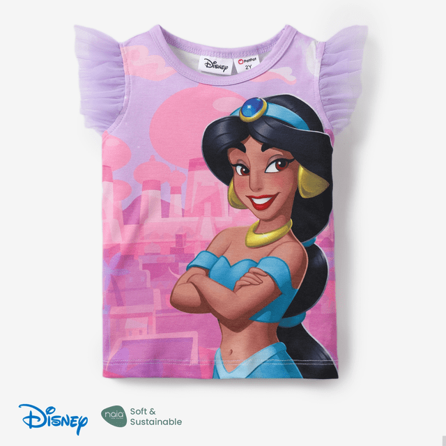 Disney Disney Princess Toddler Girl Naia™ Character Print with Ruffled Mesh Sleeve Top