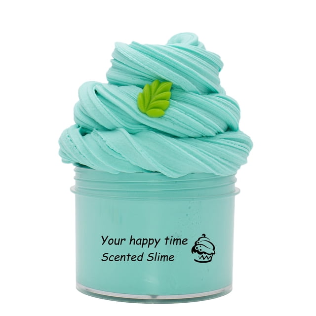 YoGold Butter Slime Cloud Slime Peach Slime Upgraded Mint Slime With Charms, Scented Sludge, Non-Sticky, Stress Relief Toy Dessert-Themed Jars For Creatives Crafts 1pcs M-Light blue