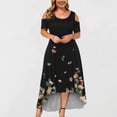 thumbnail image 5 of TopLLC Robes d'Été pour Femmes Grande Taille à Manches Courtes Robes Maxi à Fleurs Robe de Soirée à Épaules Dénudées avec Poches Robe Formelle Femme, 5 of 5