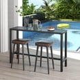 thumbnail image 4 of Costway Outdoor Metal Bar Table 55" Patio Rectangular Counter Height Dining Table Black, 4 of 10