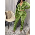 thumbnail image 1 of Honganda Slim Pleated Zipper Hooded Top and Pants Two-piece Suit, 1 of 6
