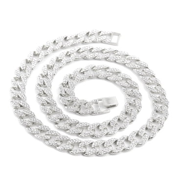 XZNGL Collier en Cristal Collier pour Hommes Chaîne en Or Chaîne à Maillons Cubains Cristal Finition Or Chaîne à Maillons Cubains Miami Hommes Collier Hip-Hop Bijoux