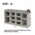thumbnail image 3 of BeesClover Multi-Functional Entryway Bench with Shoe Storage, Padded Seat, 10-Cubby Adjustable Shoe Organizer – Small Shoe Rack Bench with Side Pockets for Hallway, Bedroom, Mudroom, and Living Room, 3 of 9