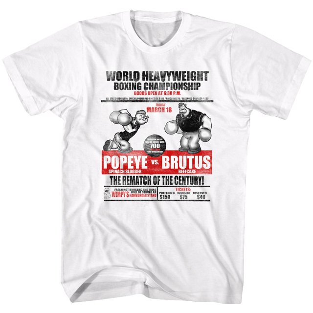 Popeye Vs Brutus T-Shirt Blanc pour Adulte