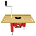 thumbnail image 2 of TFixol Plaque d'Insertion de Table de Routeur en Alliage d'Aluminium Doré avec Base de Levage à Manivelle à Hauteur Réglable, 47 mm, Ensemble de 2 Pcs (Plaque + Base) pour la Taille des Bords en Menuiserie, 2 of 6