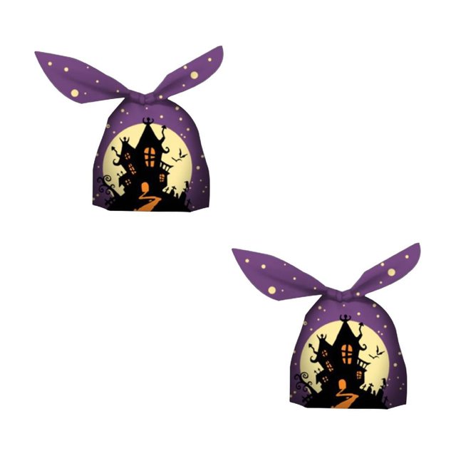 Oleegame 2PC Produce Storage Rabbit Ears Pumpkin Candy Bag Snack Bag Baking Cookie Bag Gift Bag Upgraded And Halloween Goodie Bags For Halloween Party