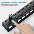 thumbnail image 4 of ZZkhGO 7 Port USB 3.0 Hub, Multi USB Splitter Expander with Power Adapter, High Speed Data Transfer Hub for PC Laptop, 4 of 7