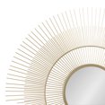 thumbnail image 3 of Kate and Laurel Quillet Mid-Century Round Decorative Wall Mirror, 26 Inch Diameter, Gold, Metal Circle Statement Piece Mirror with Detailed Sunburst Frame, 3 of 7