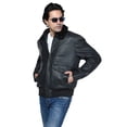 thumbnail image 1 of Men's Leather Jacket with Genuine Fur Collar, 1 of 8