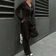 thumbnail image 2 of Timegard Womens Sets 2 Piece Sweatsuits Zip up Hooded Long Sleeve Jackets Drawstring Wide Leg Pants with Pockets Outfits, 2 of 6