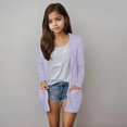 thumbnail image 2 of Cardigan Décontracté pour Petites Filles Violet Taille 5-6T, 2 of 6
