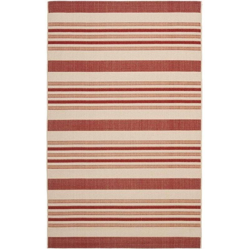 Safavieh Courtyard Beige Indoor Outdoor Rug - 6'7" x 9'6"