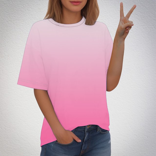 Lolmot Blouses pour Femmes, T-shirt Imprimé de Mode pour Femmes à Manches Courtes, Blouse à Col Rond, Hauts Décontractés