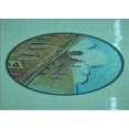 thumbnail image 1 of Ahgly Company Tapis d'Intérieur Rectangulaire Transitionnel Vert Turquoise Lavable à la Machine, 7 Pieds x 9 Pieds, 1 of 7