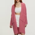 thumbnail image 1 of RXIRUCGD Womens Casual Oversized Loose Solid Color Long Sleeved Sweater Jacket Tops, Pink, Size: S, 1 of 6