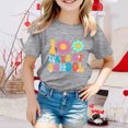 thumbnail image 2 of FhsagQ le 7 Juillet Garçon et Fille Mode Décontractée Imprimé Col Rond Ample Manche Courte T-Shirt Haut Filles Printemps le 7 Juillet T-Shirts Taille 8-9 Pâques Gris 10-11 Ans, 2 of 4