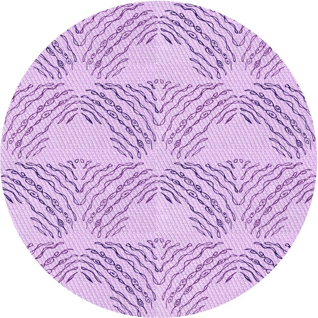 Ahgly Tapis Rond Lavable en Machine Intérieur Transitionnel Violet, 7 Pieds Rond