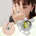 thumbnail image 3 of Sterling Silver Turtle Ring Green Opal Ring Turtle Jewelry Longevity Gift, 3 of 8
