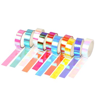 Coofit Ruban de Masquage Holographique DIY 10 Rouleaux Couleur Unie 9.84 Pieds Ruban de Planification