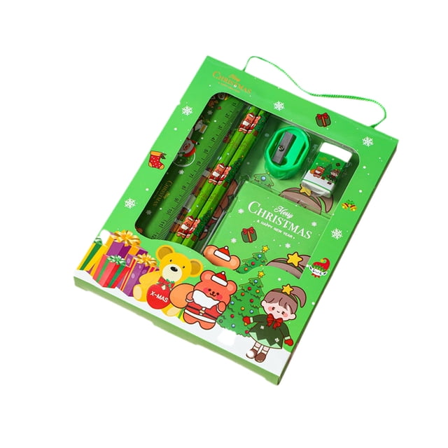 Christmas Handheld 6 Piece Set Student Stationery Set Children's Christmas Small Prizes Kindergarten