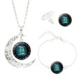 thumbnail image 1 of EGNMCR Boucles d'Oreilles pour Femmes Femmes 12 Constellations Demi Collier Boucle d'Oreille Bracelet Ensemble Trois Pièces Collier pour Femmes, 1 of 4