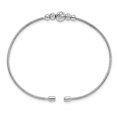 thumbnail image 2 of Diamond2Deal 925 Sterling Silver Rhodium-plated D/C Beaded Cuff Bangle for Women, 2 of 6