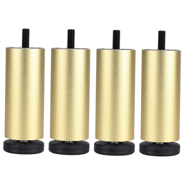 4x Pieds Modernes pour Meubles Commode Réfrigérateur Pieds de Bibliothèque pour Table Basse Canapé Commode Machine à Laver Pieds de Réfrigérateur - Doré 18cm
