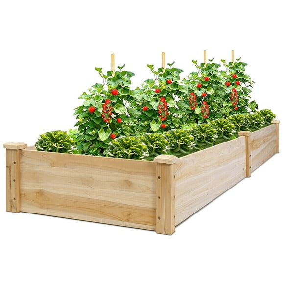 Costway Jardinière Surélevée en Bois pour Légumes, Cour Arrière, Patio, pour Cultiver des Fleurs
