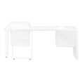 thumbnail image 4 of Monarch Specialties Computer Desk, Home Office, Corner, Left, Right Set-up, Storage Drawers, 72"l, L Shape, Work, Laptop, Laminate, Metal, Glossy White, Contemporary, Modern, 4 of 9