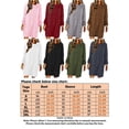 thumbnail image 2 of MAWCLOS Robes Mini pour Femmes Robe Chandail à Col Rond Chandail Uni Chandail Décontracté d'Hiver à Manches Longues Rouge Vin G, 2 of 2