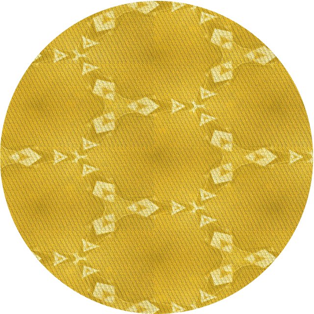 Ahgly Company Tapis d'Intérieur Lavables en Machine, Ronds, Transitionnels, Jaune Or, Ronds de 3'