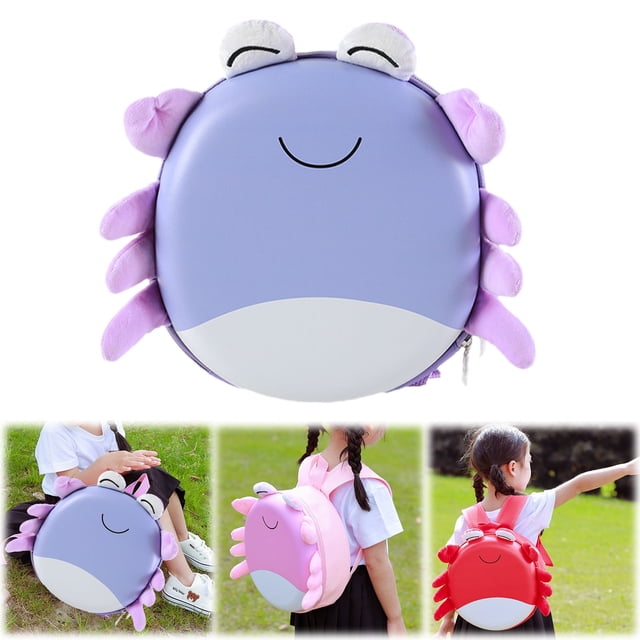 Girl's Small Bag Kindergarten Boy's Eggshell Small Backpack Cute Crab Printed Children's School Backpack