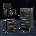 thumbnail image 3 of Gymax Rolling Steel Tool Chest 5-Drawer Tool Storage Cabinet w/ Hanging Holes, 3 of 10