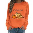 thumbnail image 1 of Pisexur Chandail de l\'Action de Grâce Orange à Col Rond Chandails Mode à Motif de Citrouille Chandails Grateful Blessed Chandail d'Automne Chandail à Manches Longues Chandail à Enfiler Hauts pour Femmes, 1 of 3