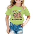 thumbnail image 2 of LYHaoo T-Shirt à Manches Courtes Décontracté Ample pour Filles, Col Rond, Imprimé à Motif d'Animaux de Dessin Animé, T-Shirts à Col Rond Tailles 10-12 Ans, 2 of 3