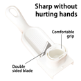 thumbnail image 3 of Garlic Slicer for Quick & Safe Prepping, Even Thin Slices Stainless Steel Blade for Kitchen Gourmet, Dishwasher Safe Double-edged Mini Slicer White RPA2023 Style, 3 of 5