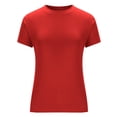 thumbnail image 5 of Liquidation de Hauts pour Femmes Grande Taille, Blouse d'Été à Manches Courtes pour Femmes, T-shirt Décontracté à Col Rond Uni à Manches Courtes pour Femme, 5 of 5
