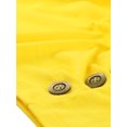 thumbnail image 5 of INSPIRE CHIC Women's Button Decor V Neck 3/4 Sleeve Ruch Top Lemon Yellow L, 5 of 5