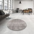 thumbnail image 3 of Ahgly Company Tapis d'Intérieur Rond Traditionnel Gris Granit Persan, 3 Pieds Rond, 3 of 6