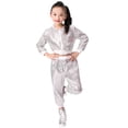 thumbnail image 1 of Sunnyoo Girls Shiny Sequins Outfits Long Sleeve Tops Pants Performance Party Dance S 2 Piece Clothes Set, 1 of 7