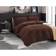 thumbnail image 1 of Mocassi 2-Piece Duvet Cover Set, 1800 Thread Count, Button Closure, Solid Color - Cooling, Breathable Material- Wrinkle, Fade, Stain Resistant, Twin/Twin XL, Brown, 1 of 5