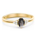 thumbnail image 1 of Birthstone Oval Ring with Shoulder Accents - Smokey Quartz (June), 1 of 5