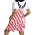 thumbnail image 2 of Adult Romper Summer American Flag Print Denim Bib Overall Shorts, 2 of 6