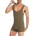 thumbnail image 1 of EOYWHK Mens Jumpsuits Athletic Compression Gym Workout Bodysuit Slim Fit Tank Seamless Stretch Relaxed Fit Undershirts Overalls, 1 of 5