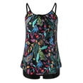 thumbnail image 4 of EGNMCR Bikini Set Swimsuits For Women Two Piece Bathing Suits Floral Print Tank Tops With Boyshorts Swimming Suits, 4 of 6
