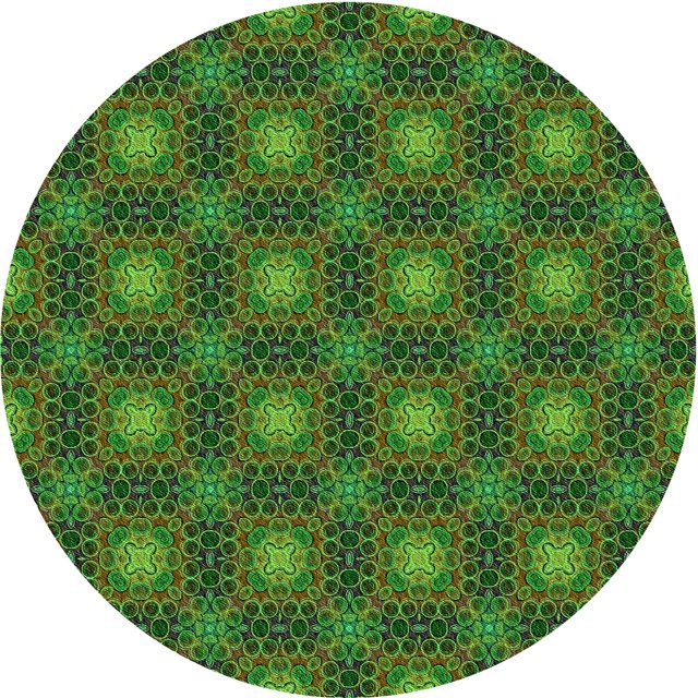 Ahgly Tapis Rond Lavable en Machine Intérieur Transitionnel Vert Forêt Foncé, 4 Pieds Rond