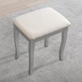 thumbnail image 5 of Roundhill Furniture Sanlo Wooden Vanity | Make Up Table and Stool Set | Silver, 5 of 5